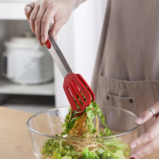 德国戴德304不锈钢牛排夹子硅胶食品夹水果面包烧烤家用食物夹子 商品图4