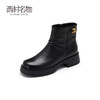 西村名物2022秋冬新款时装靴中筒休闲百搭商务女靴子潮44001 商品缩略图1