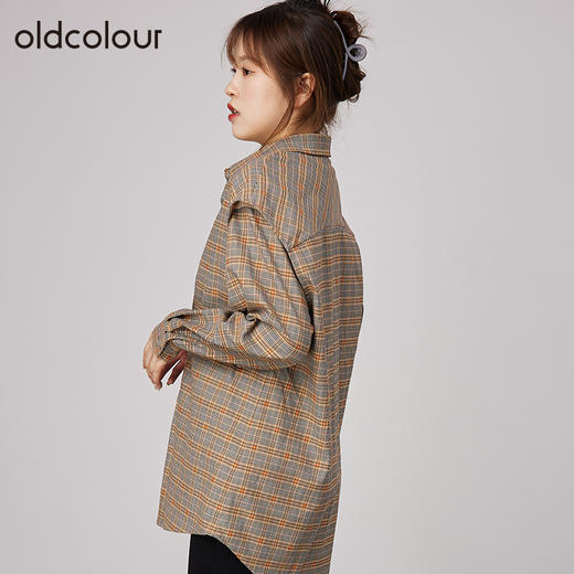 oldcolour2021秋商场同款宽松大码休闲格子衬衫两件套N34013438 商品图2