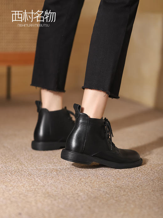 西村名物冬季新款真皮时尚短靴X21DS43831 商品图1