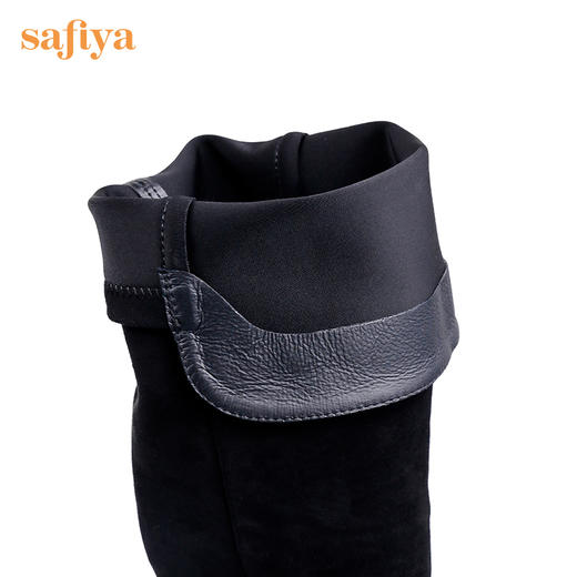 【春节不打烊】Safiya/索菲娅 女鞋2022年冬季新款圆头高筒平底弹力显瘦过膝长靴 SF24117032 商品图4