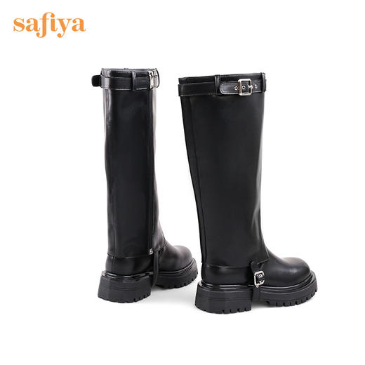 【新品特惠】Safiya/索菲娅  2022秋冬新款长靴女新潮设计感双层炸街厚底小众裤管靴 SF24117136 商品图3