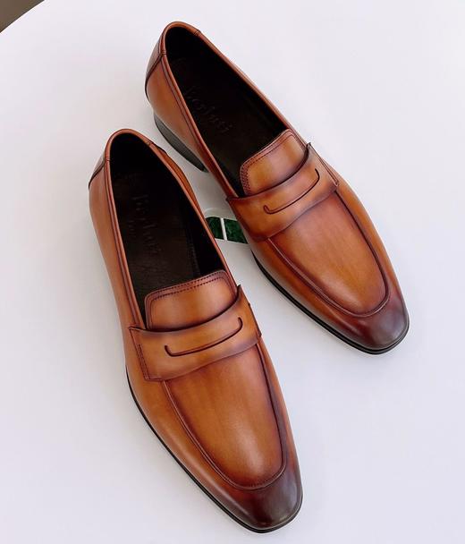 7折 男士 手工鞋界的王者 布鲁提高端手工皮鞋 新款乐福鞋 3色  AZ321 商品图3