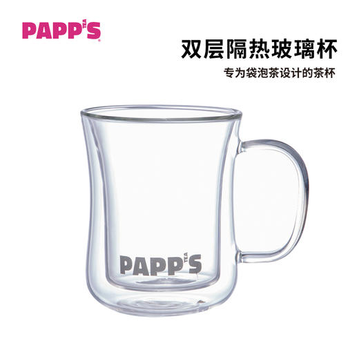 PAPPS透明防烫手双层高硼硅透明玻璃茶杯创意耐热隔热杯400mL 商品图0
