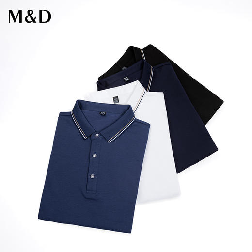 M＆D/名盾男士长袖T恤商务休闲长袖新疆长绒棉百搭polo衫 商品图4