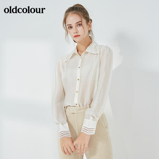 oldcolour2021秋季商场同款通勤百搭长袖衬衫女N34013207 商品图3