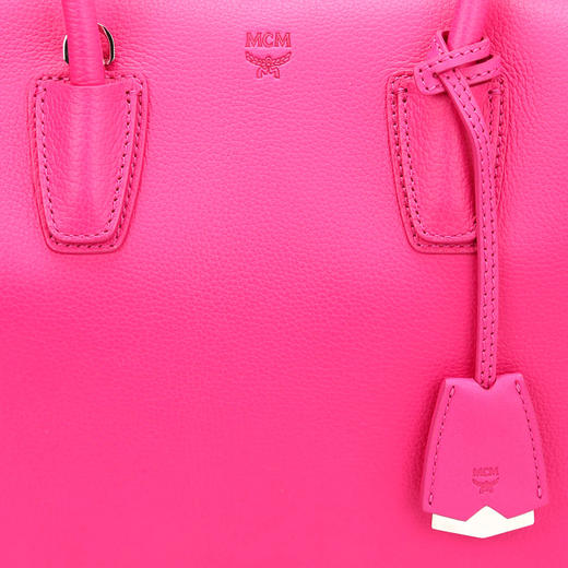 MCM 女士皮革 Milla系列 中号保龄球提挎包 玫红色 MWT 6SMA04 PU001 商品图3