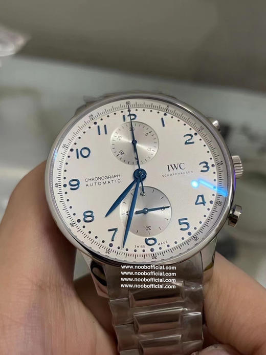 葡计2022经典大作，NOOBFactory推出IWC万国葡萄牙系列计时腕表首款精钢表链款式IW371617。 商品图9