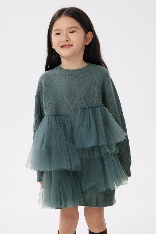 JNBY   22年秋款 棉质兔兔印花长袖毛衫连衣裙  1M9G12110 商品图0