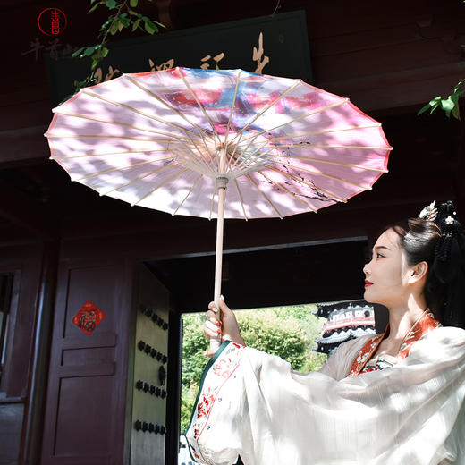 牛首山文创梦回金陵古风文艺汉服搭配油纸伞金陵小城文创绢伞防雨防晒古典伞 商品图0