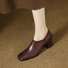 秋冬复古，内侧拉链好进脚里外全皮方头粗跟裸靴【预售7天】DB-M5372 商品缩略图7