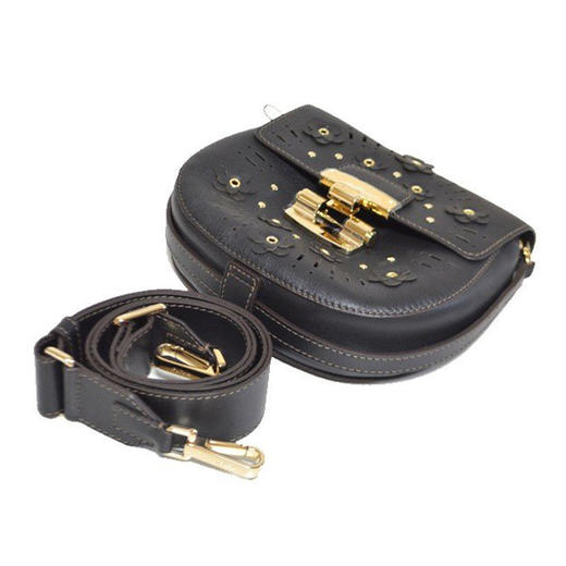 FURLA 芙拉 女士皮革镂空斜挎单肩包 黑色 870575 商品图2