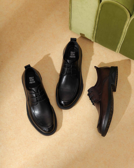 西村名物2022新款一脚蹬男单鞋男鞋真皮男士商务皮鞋皮鞋男10821 商品图0