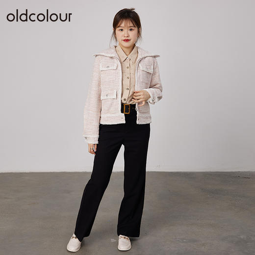 oldcolour2021秋商场同款气质小香风短款长袖外套女N34041480 商品图2