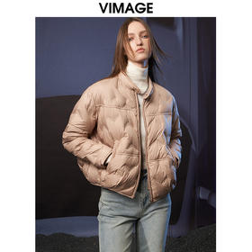  VIMAGE纬漫纪冬季新款时尚白鸭绒短款羽绒服V1811404