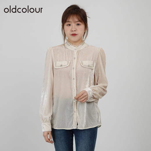 oldcolour2021秋商场同款高级感小众薄款长袖衬衫女通勤N34013476 商品图1
