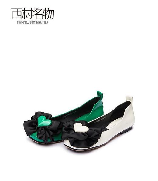 西村名物2022春季商场同款奶奶鞋女真皮舒适蝴蝶结休闲单鞋X22AE19261 商品图0