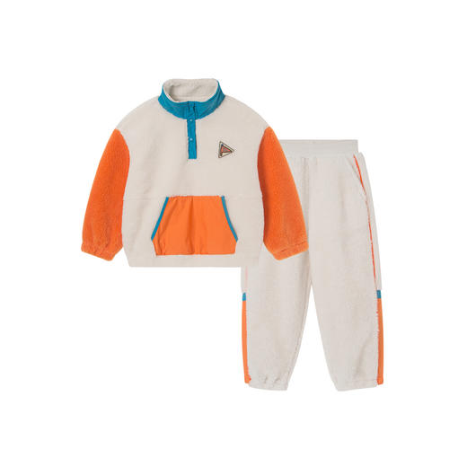 【2件套】迷你巴拉男童女童长袖套装宝宝宽松羊羔毛卫衣长裤 商品图4