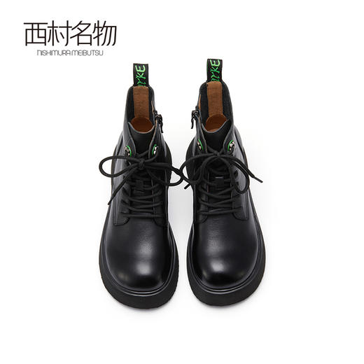 西村名物2022秋季新款马丁靴女真皮短靴时尚厚底松糕底靴子44051 商品图3