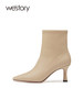 westory高级感真皮细高跟侧拉链短靴瘦瘦靴22年秋冬新款女82401 商品缩略图2