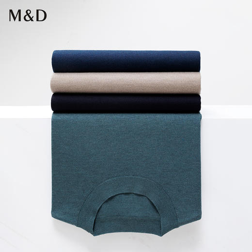 MD名盾男士针织秋季新款修身圆领羊毛桑蚕丝混纺保暖长袖T恤 商品图4