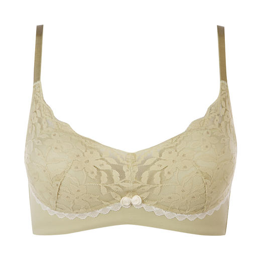 都市丽人自然舒适B杯无金属内衣蕾丝薄3/4杯文胸三排扣软脂胶圈LB2AG1 商品图3