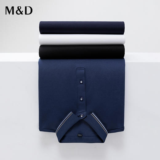 M＆D/名盾男士长袖T恤商务休闲长袖新疆长绒棉百搭polo衫 商品图3