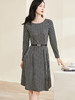 米思阳2024秋季新款优雅气质针织印花连衣裙收腰显瘦中长裙3172 商品缩略图4