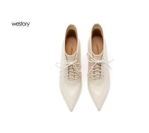 westory秋冬新款系带细跟宴会短靴W22DS81941 商品图5