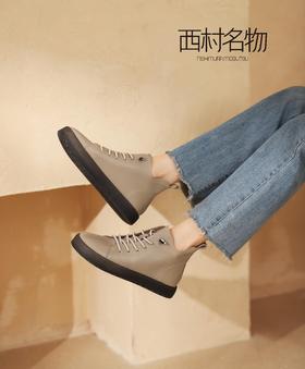西村名物2021秋冬商场同款轻便舒软小皮鞋女X21DS43461
