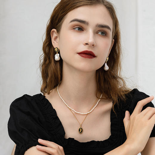 Manreya玛芮雅“神话物语-浪漫化身”法式浪漫头像淡水珍珠双层链 商品图1