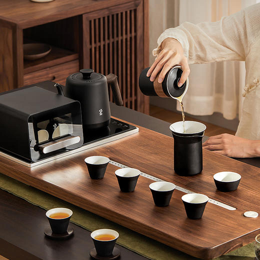 不吸茶性 容易清洗 | 鸣盏 纯手工黑陶功夫茶具十件套MZ8011[福利品] 商品图1