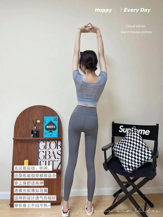 （清仓现货）【社群供T】A30黑桃芭比裤秋季无T档防尴尬高腰收腹提臀瑜伽裤 商品图4