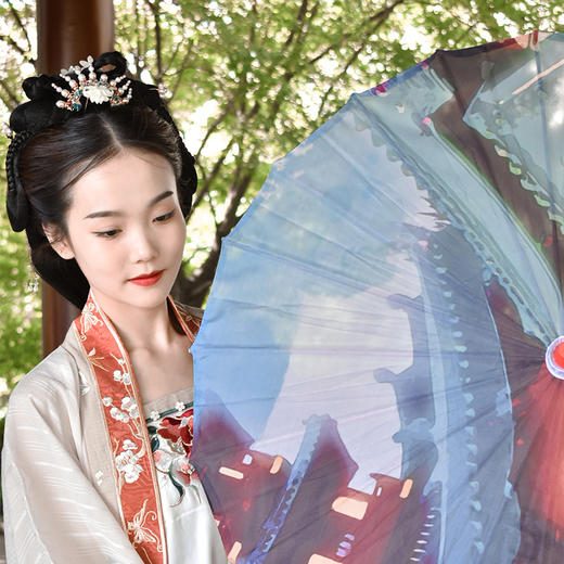 牛首山文创梦回金陵古风文艺汉服搭配油纸伞金陵小城文创绢伞防雨防晒古典伞 商品图3