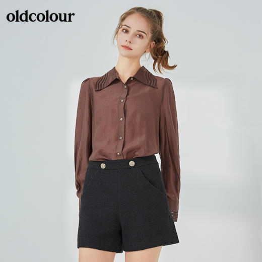 oldcolour2021秋季商场同款通勤百搭长袖衬衫女N34013207 商品图0
