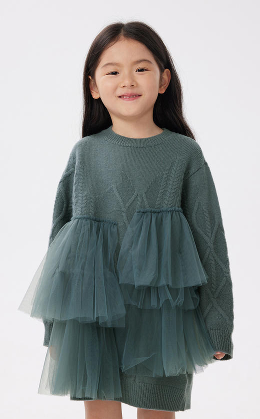 JNBY   22年秋款 棉质兔兔印花长袖毛衫连衣裙  1M9G12110 商品图3