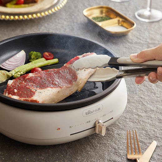 【小程序】小熊电热火锅 DHG-C40W2 米白色 煮锅+煎锅+蒸笼 商品图6