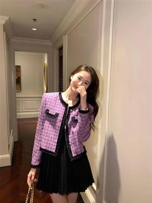 【社群供T】韩版格纹撞色甜美洋气chic香风外套（下单后7天内发货） 商品图5