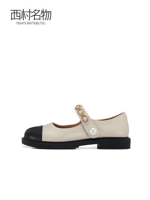 西村名物2022春季新款商场同款甜美玛丽珍鞋拼接女单鞋新款16961 商品图0