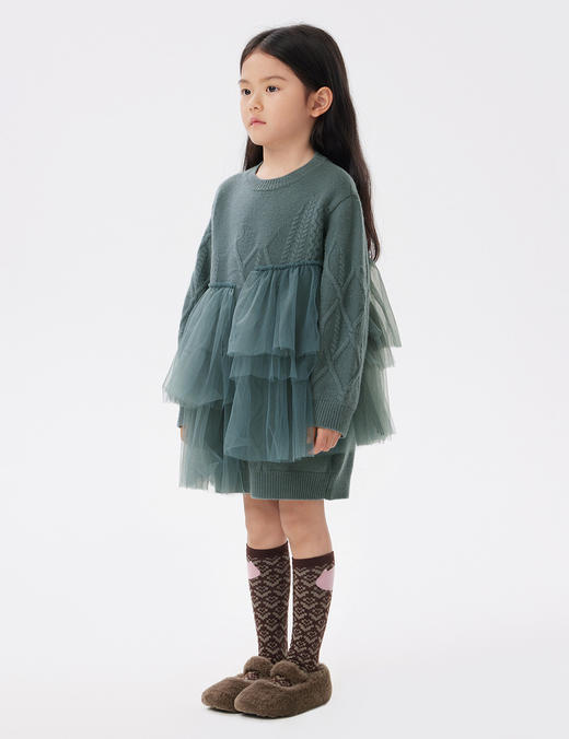 JNBY   22年秋款 棉质兔兔印花长袖毛衫连衣裙  1M9G12110 商品图4