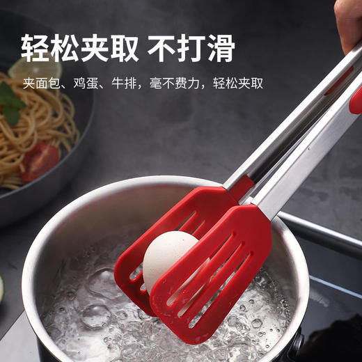德国戴德304不锈钢牛排夹子硅胶食品夹水果面包烧烤家用食物夹子 商品图1