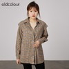 oldcolour2021秋商场同款宽松大码休闲格子衬衫两件套N34013438 商品缩略图0