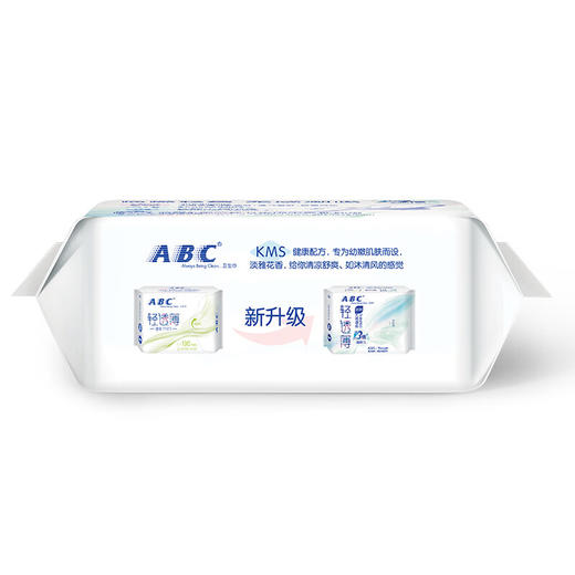 ABC KMS轻透薄日用迷你卫生巾190mm*8片/包*3包(KMS健康配方)(淡雅清香 清凉舒适)新老包装随机 商品图4