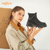 【春节不打烊】Safiya/索菲娅 厚底烟筒靴（有加绒款）2022秋冬新款小众短靴链条粗跟切尔西靴 SF24116067 商品缩略图0