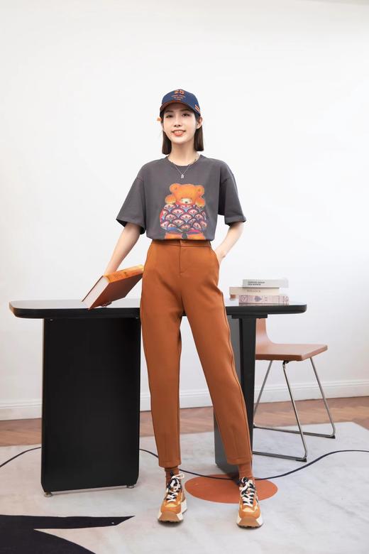 L2243#半松紧腰休闲直筒裤 商品图1