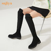 【春节不打烊】Safiya/索菲娅 女鞋2022年冬季新款圆头高筒平底弹力显瘦过膝长靴 SF24117032 商品缩略图0