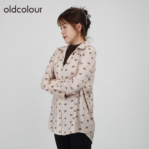 oldcolour2021秋商场同款翻领气质长袖衬衫女通勤N34013404 商品图2