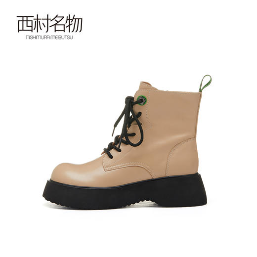 西村名物2022秋季新款马丁靴女真皮短靴时尚厚底松糕底靴子44051 商品图2
