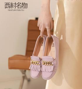 西村名物2022春季新款舒适豆豆鞋女一脚蹬单鞋软底休闲鞋子X22AM18991