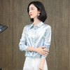 真丝衬衫女秋装新款长袖桑蚕丝洋气印花职业娃娃领上衣 商品缩略图2